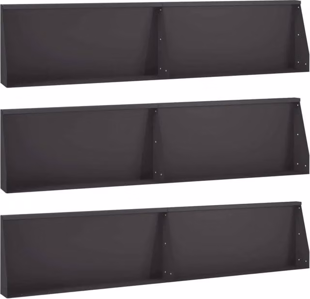 Muro di contenimento 6 pz 100 x 12 x 30 cm Acciaio Nero 3449114