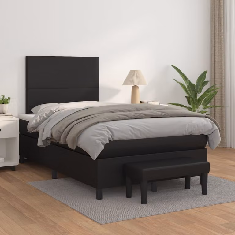 Maison Exclusive - Letto boxspring con materasso nero 120x200 cm in ecopelle