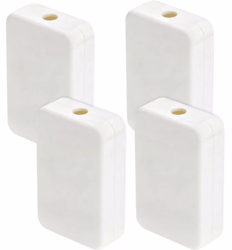 Scatola di derivazione impermeabile, composta da 4 parti, dimensioni 55 x 35 x 15 mm, corpo in ABS