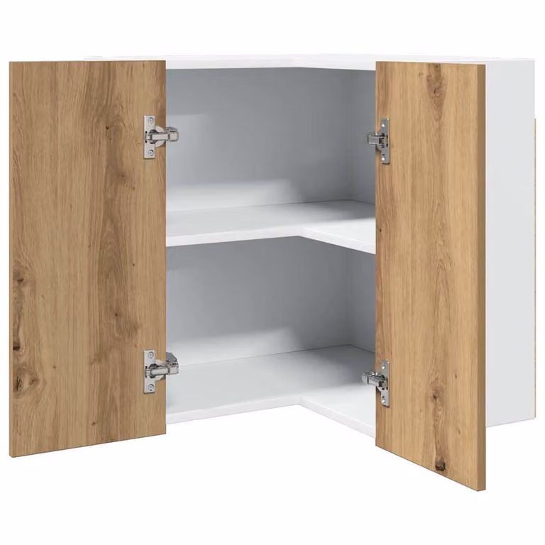 Pensile Angolare da Cucina vidaXL Lyon Rovere Marrone con Ante a Battente L/P/H: 57 x 57 x 60 cm