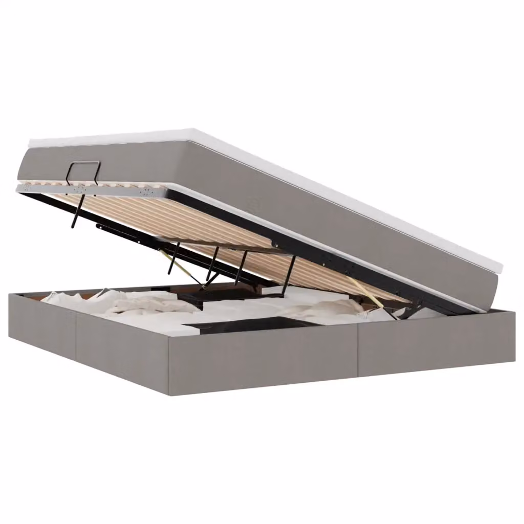 Letto con contenitore e materasso ibrido Talpa vidaXL, L/P/H: 160 x 200 x 204 cm, beige o grigio – 2
