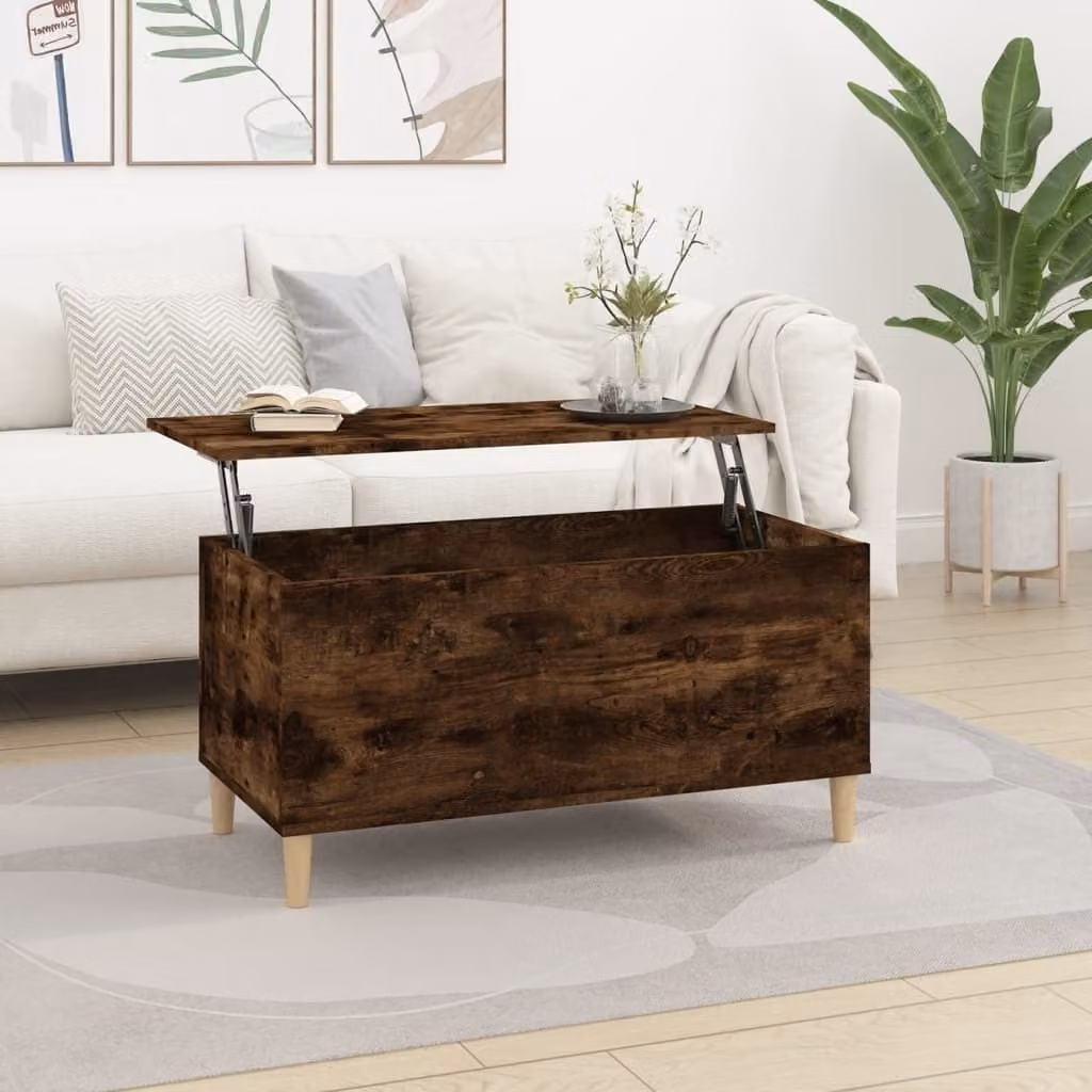 Maison Exclusive - Tavolino in rovere affumicato 90x44,5x45 cm Materiale ligneo