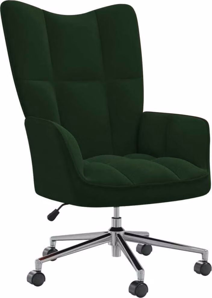 The Living Store Poltrona Relax in velluto verde scuro