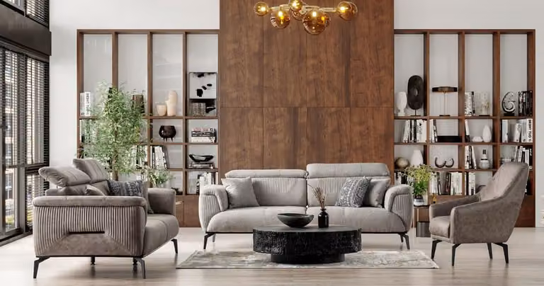 Komfortable Sofagarnitur 3+1 Couch Sofa Polster Wohnzimmer verstellbarer Rücken