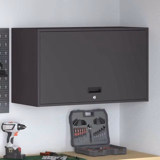 Armadio a muro vidaXL per garage in stile industriale nero L: 90 cm, P: 40 cm, H: 53 cm – 1
