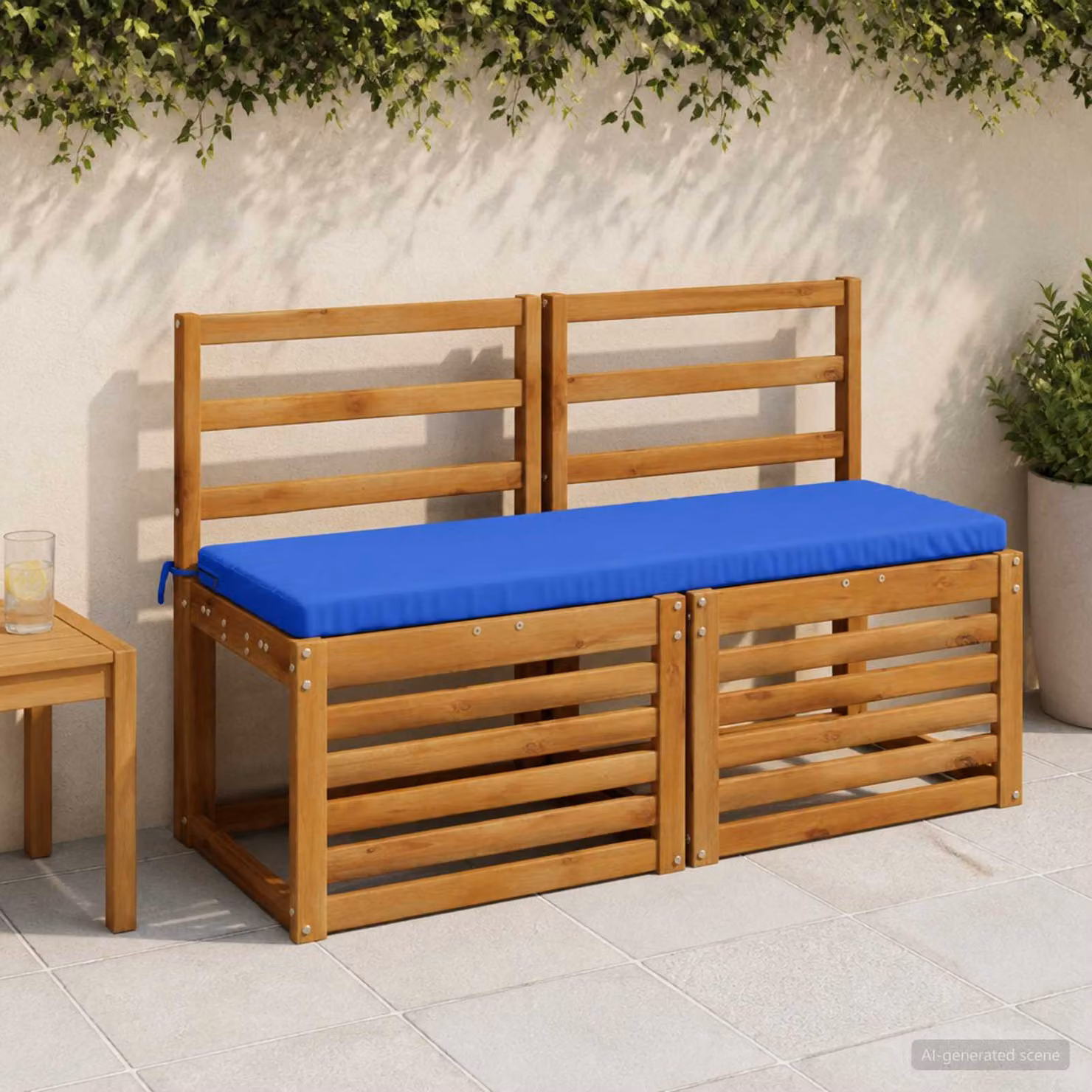 Cuscino per panchina vidaXL SOEST in poliestere blu con fodera rimovibile e resistenza ai raggi UV