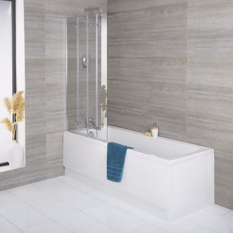Kit Vasca con Pannello Frontale e Parete Vasca Pieghevole – 1500mm x 700mm - Exton