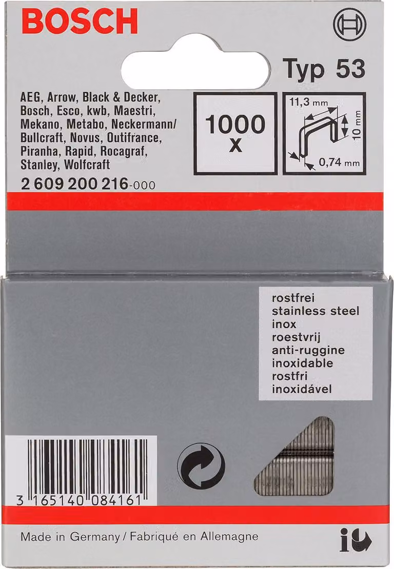 Bosch Klammer Typ 53 11,4x0,74x10 mm (2609200216)