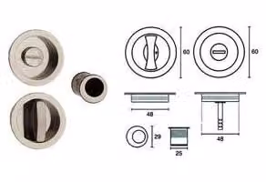 Kit Per Porte Scorrevoli Cromo Satinato E0262S51 - ø mm.60
