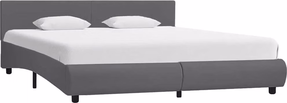The Living Store Struttura letto con LED in ecopelle grigia 180x200 cm