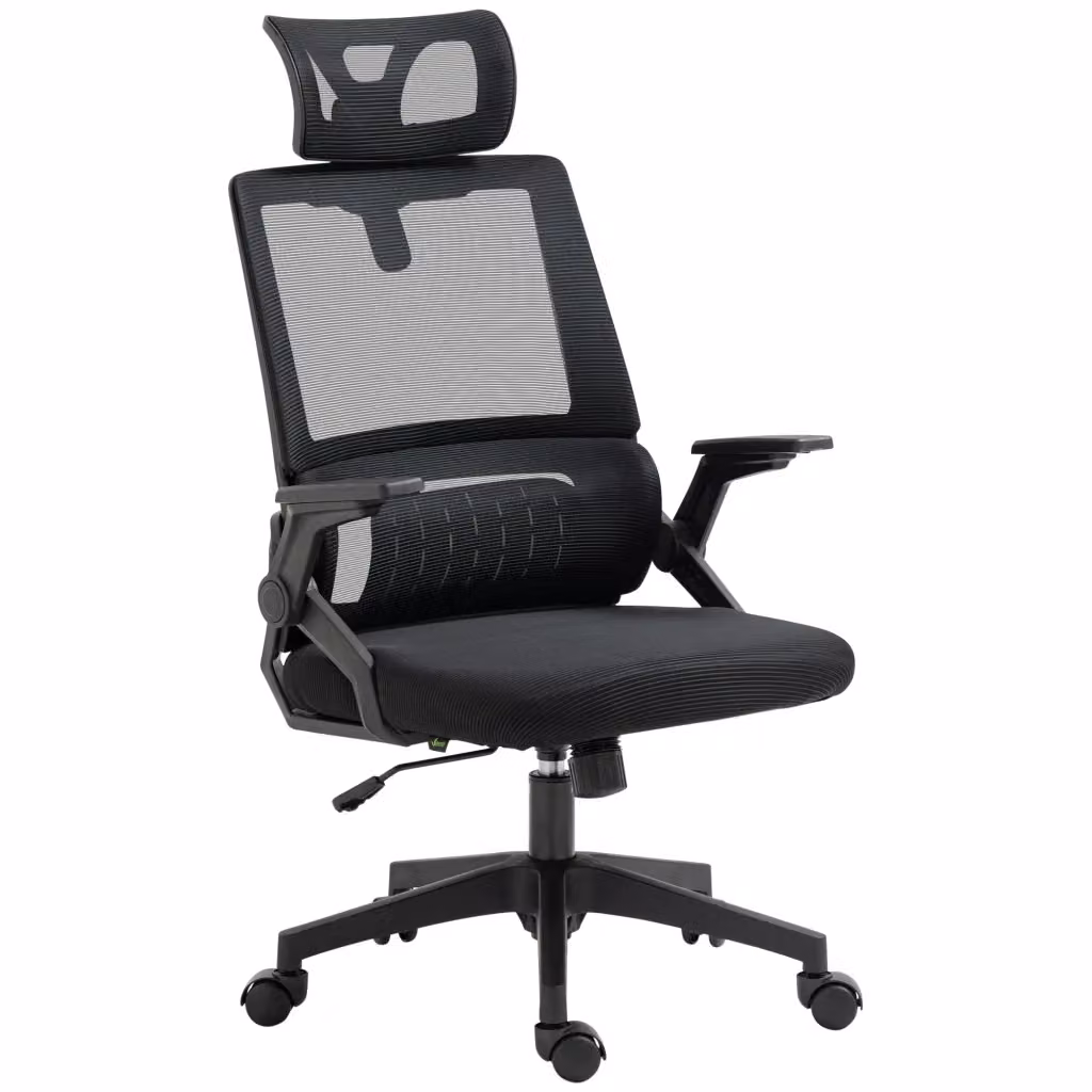 Sedia da Ufficio Ergonomica Xylo Nero con Poggiatesta e Altezza Regolabile, L/P/H: 60 x 61 x 121.5 cm – 2