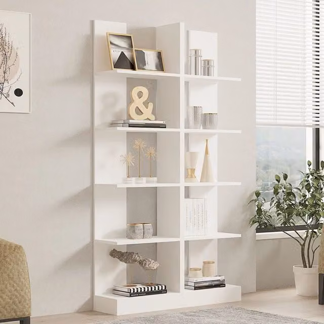 Biblioteca Noasca, Libreria 8 Ripiani, 100x26x180h cm Bianco