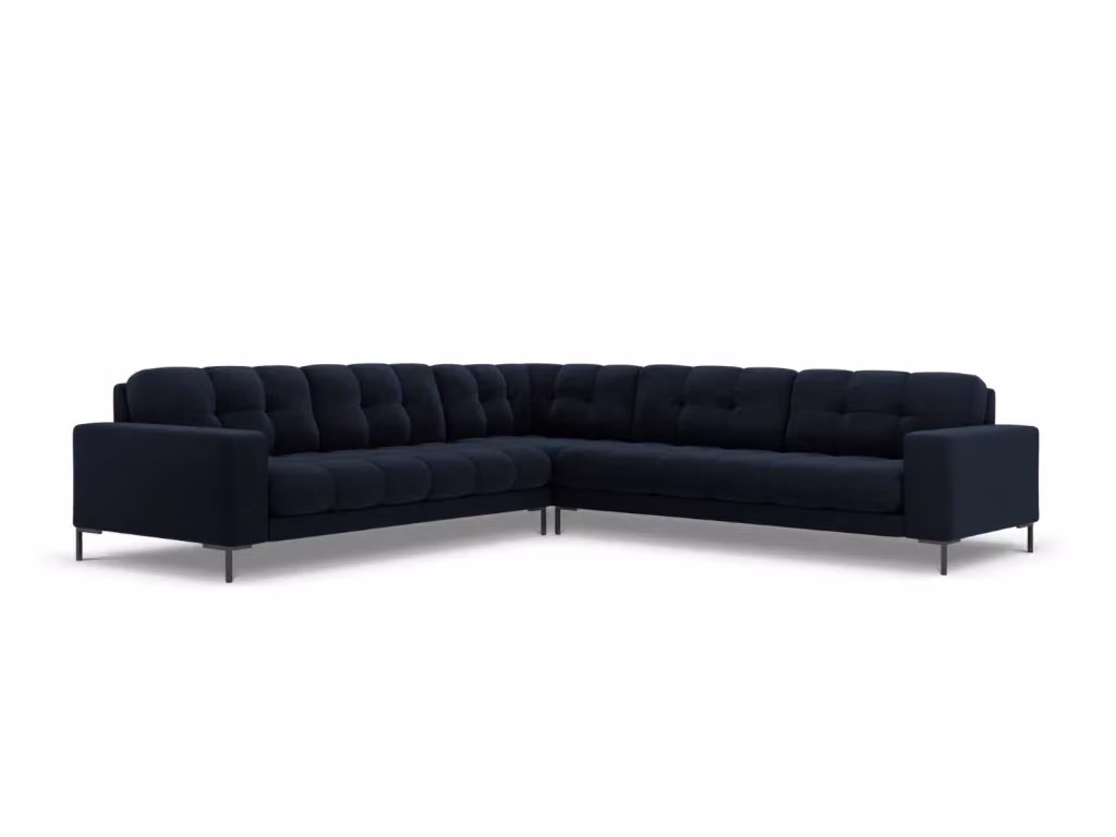 Divano angolare reversibile Bali Cosmopolitan Design in velluto blu scuro da 6 posti L/P/H: 256 x 217 x 93 cm – 2
