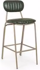 Sgabello Bizzotto ADDY in ecopelle verde scuro con struttura in metallo