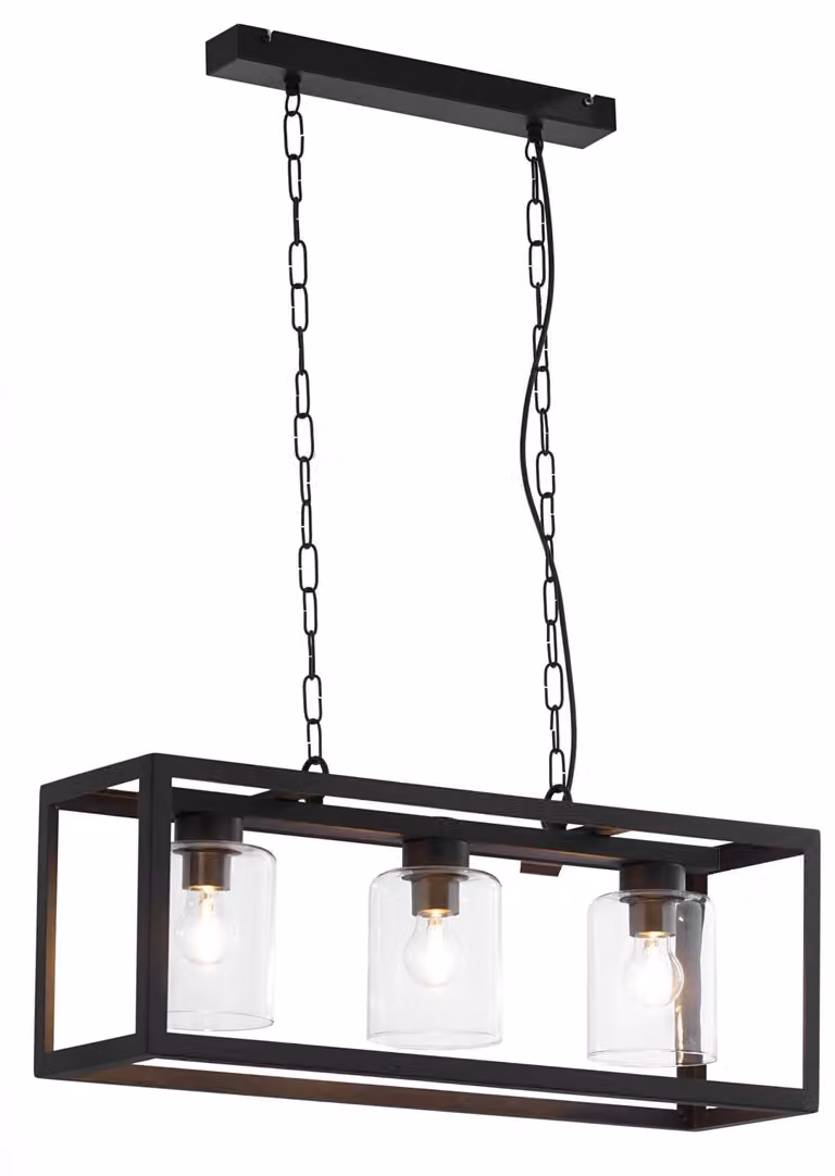 Lampada a sospensione MACARI nera 3xE27x40W in metallo, dimensioni: 60x69x20,5 cm, IP20, Jupiter