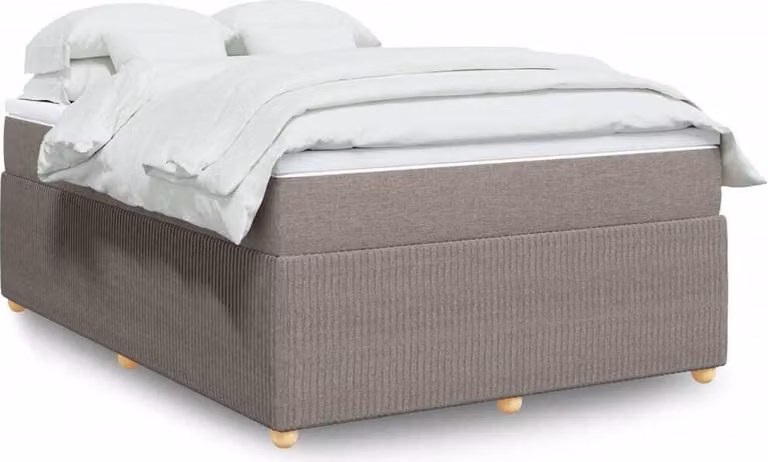Maison Exclusive - Letto boxspring con materasso Taupe 160x200 cm Tessuto