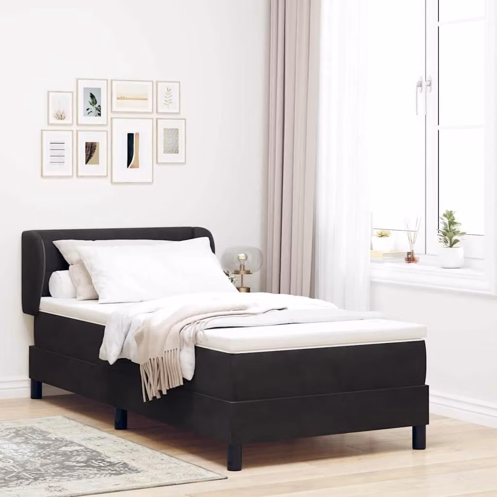 Maison Exclusive - Letto con Molle e Materasso Grigio Scuro 80x200 cm Velluto Nero