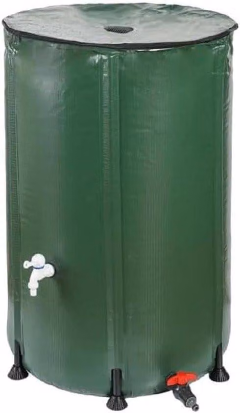 Vaso per la raccolta dell'acqua piovana da 200 l, verde scuro, in PVC, Ø 60 cm