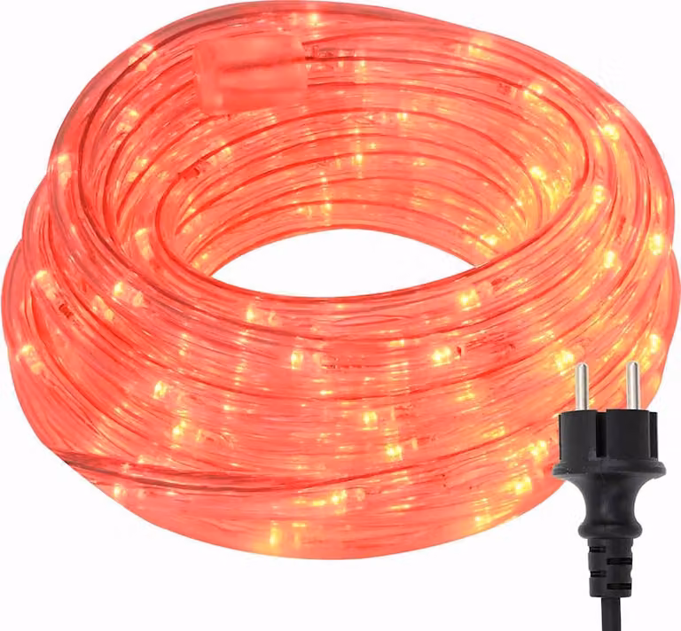 Corda luminosa con 120 LED rossi da 5 m in PVC