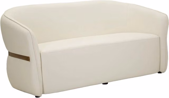 Divanetto Minsk GIORDANOSHOP in stile moderno con struttura in legno e finiture bianco e oro, L: 160 cm, P: 84 cm, H: 77 cm