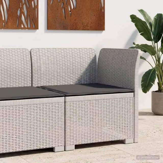 Divano da Giardino a 1 Posto con Cuscino Aspetto Rattan PP 8011825