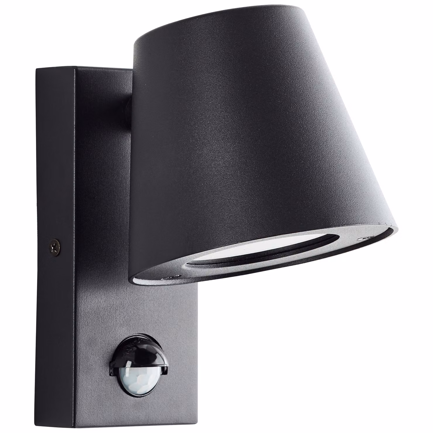 BRILLIANT: lampada da esterno nera con sensore di movimento Bari | GU10 max. 10W | metallo/plastica