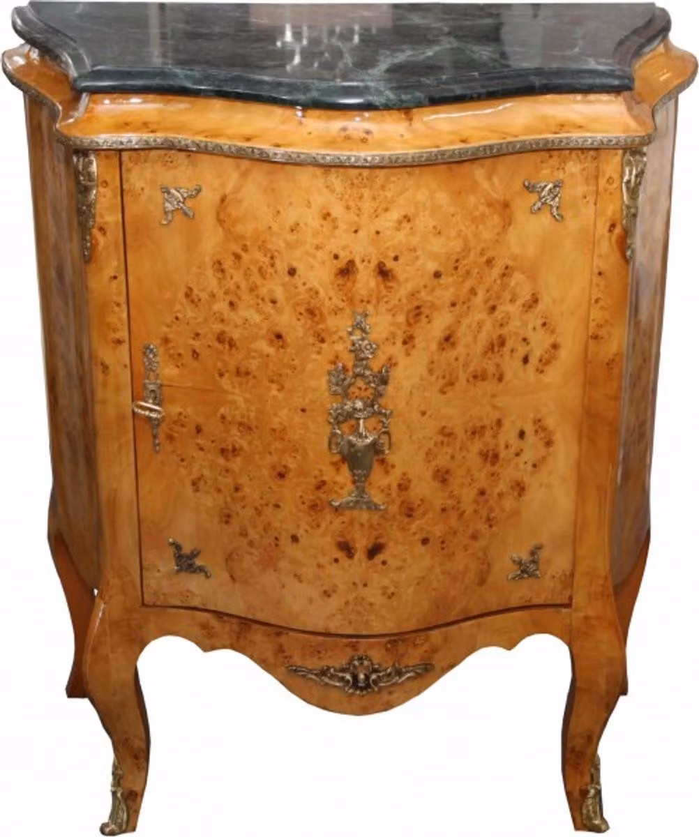 Comò in stile barocco "Casa Padrino", in legno di mogano color marrone scuro, con piano in marmo - 88 x 40 x 87 cm