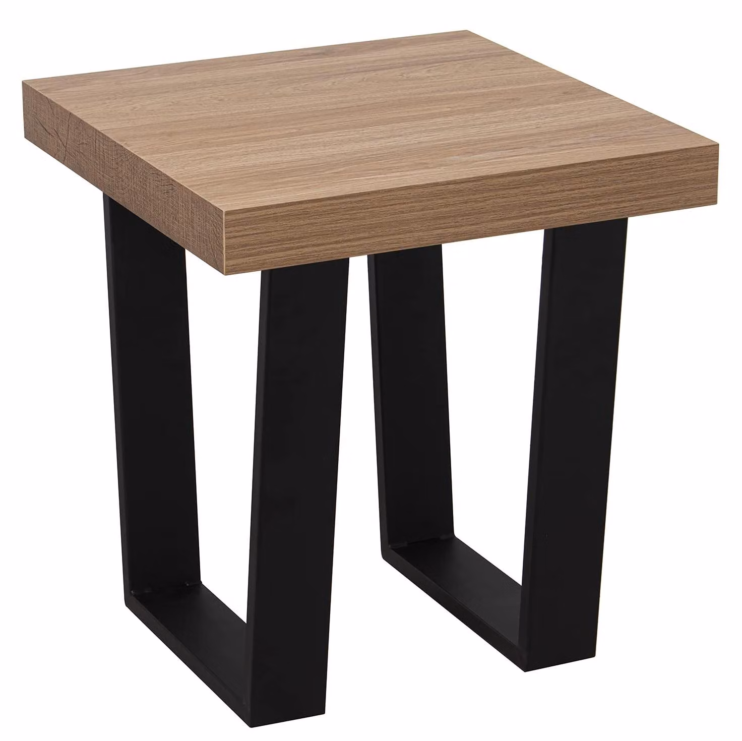 Tavolino in legno e metallo, 50 x 50 x 50 cm, colore naturale/nero