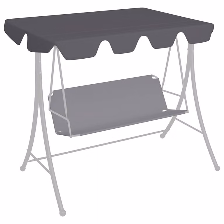 Baldacchino per dondolo da giardino vidaXL in poliestere rivestito in PVC, colore antracite, L: 150 cm, P: 105 cm