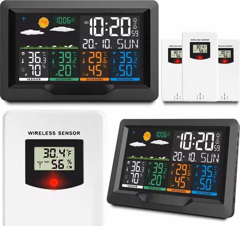 Stazione meteorologica nera con display BD-904