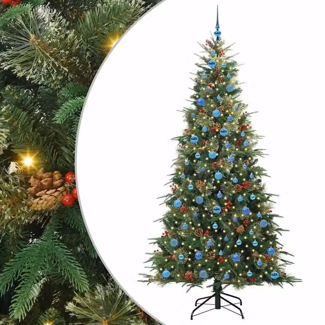 Albero di Natale | Decorazioni natalizie Artificiale con Rami Pieghevoli Verde 240 cm