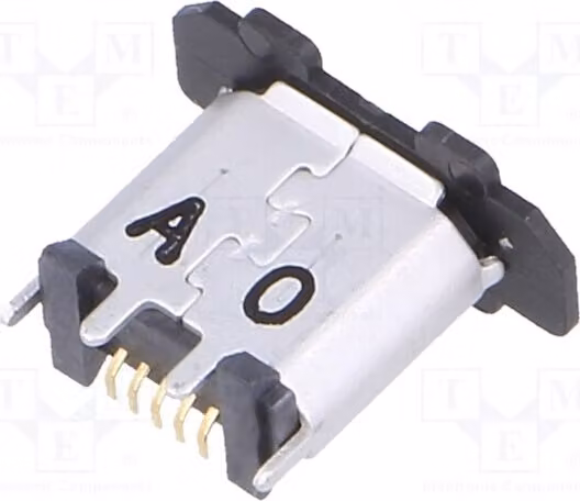 1 connettore UX, a montaggio traversa (THT), con 5 pin, USB B micro, orientamento verticale, USB 2.0, codice Z-B-5P(30), compatibile con USB e IEEE139