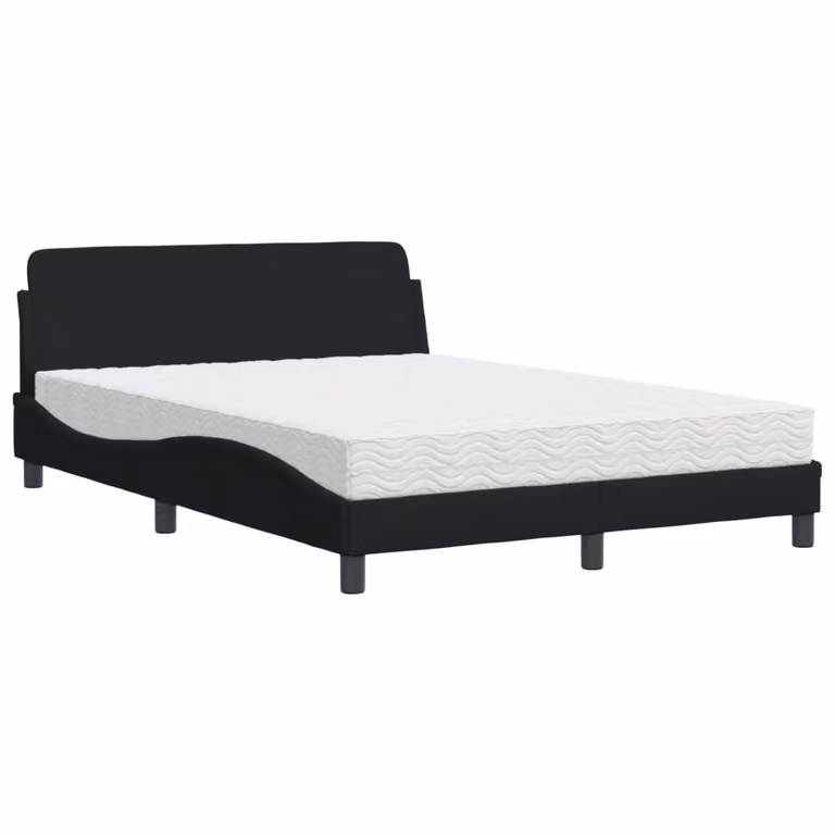 Letto con Materasso Dover Nero 140x190 cm in Tessuto