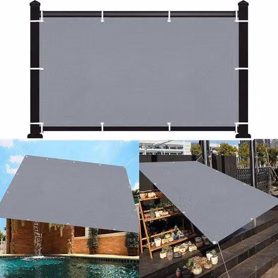 Ombrellone - Copertura per balcone - Ombrellone da esterno - Specchio ombreggiante - HDPE - 1,4 x 5 m - Grigio