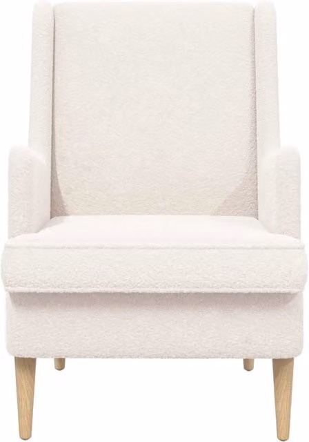 Poltrona Relax Lounge in Tessuto Bouclé Beige e Bianco con Braccioli e Struttura in Legno e Metallo H 90 x L 79 x P 45 cm