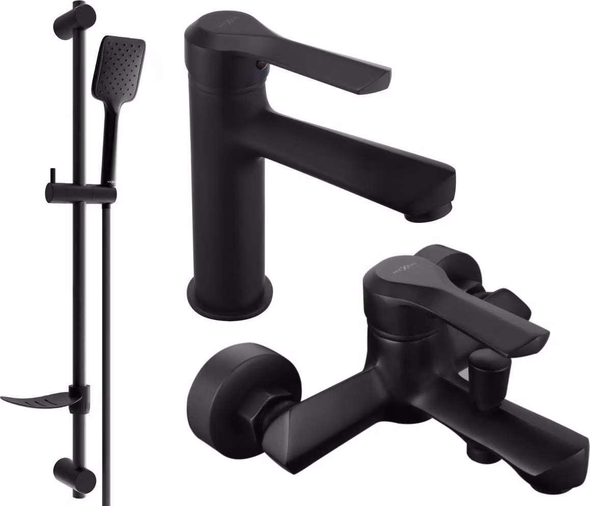 Set vasca Mexen Sabre DF62, nero