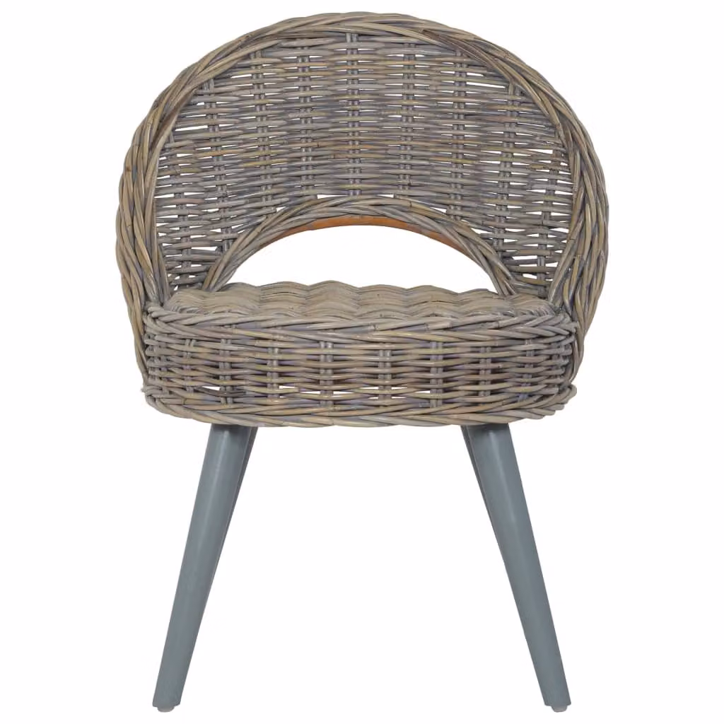 vidaXL Poltrona Kubu-Rattan Grigio