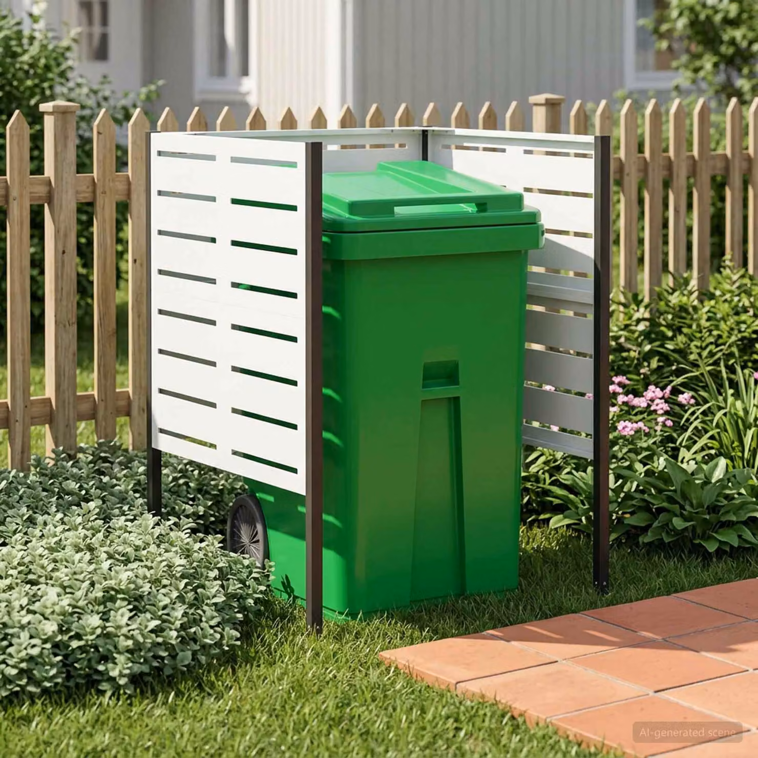 vidaXL Schermo per bidone della spazzatura 85 x 85 x 113 cm Acciaio