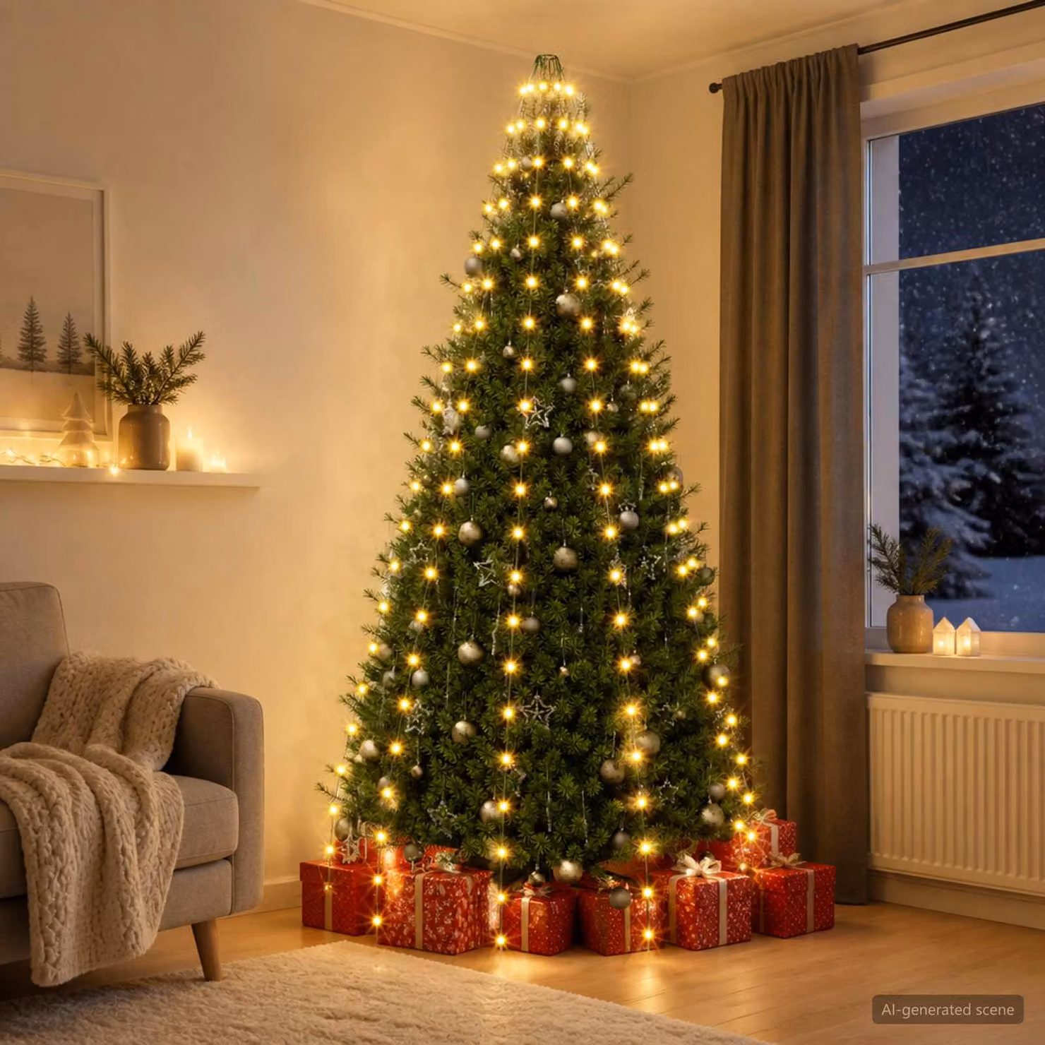 vidaXL Ghirlande luminose per alberi di Natale 210 LED Bianco caldo