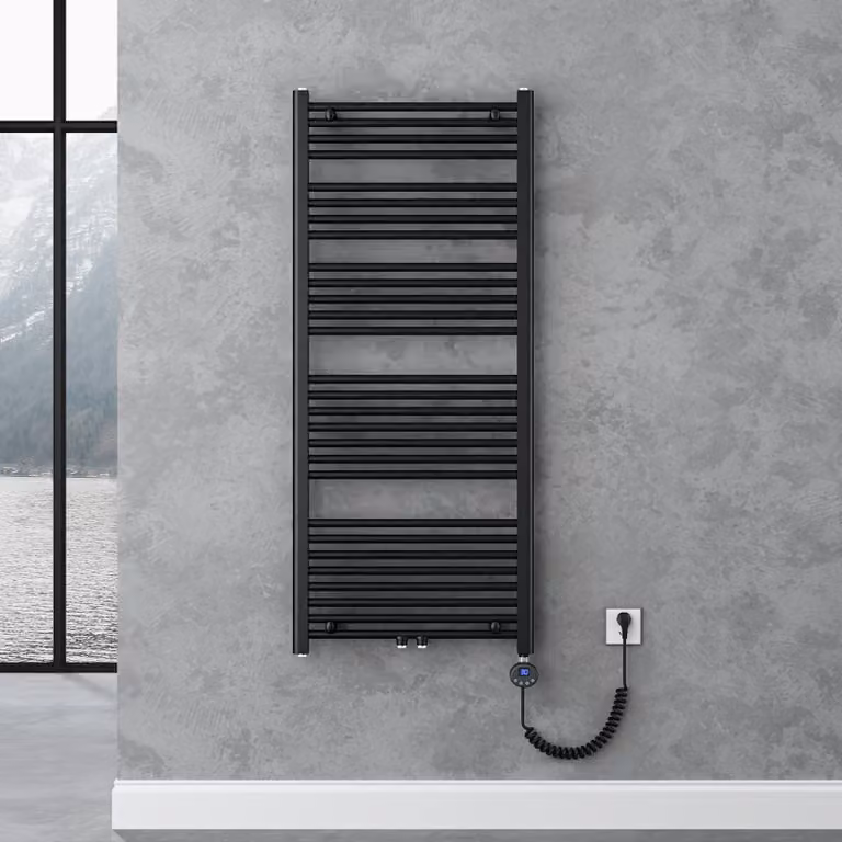 doporro Radiatore Piatto 140x60cm con Elemento Riscaldante 800W, Scaldasalviette da Bagno Termoarredo in Acciaio, Antracite, Riscaldamento Elettrico o ad Acqua Calda RHE