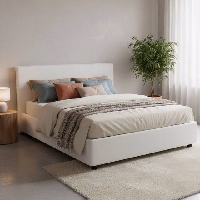 Letto Matrimoniale Ashlee Talamo Italia Bianco con Contenitore a Alzata L/P/H: 160 x 190 x 175 cm – 1