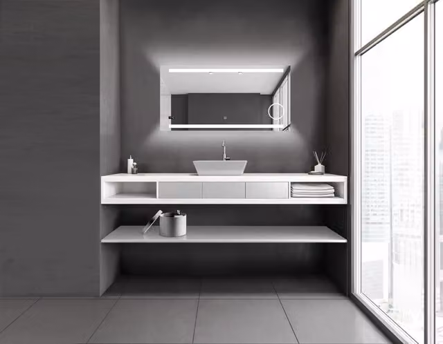Specchio da bagno a LED TALOS King Specchio da bagno con illuminazione 120x60 cm - Specchio da parete con specchio illuminato per vanità - Colore luce bianco neutro