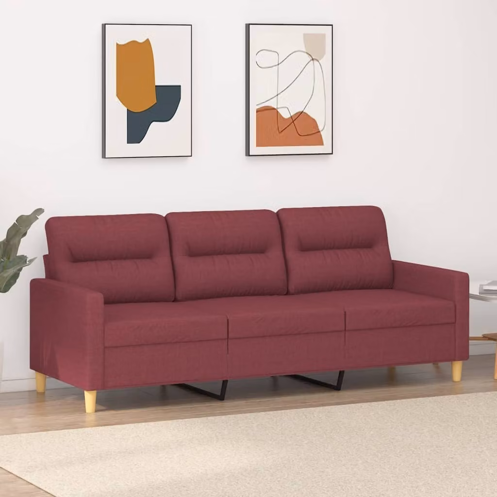 Maison Exclusive - Divano a tre posti bordeaux 180 cm in tessuto