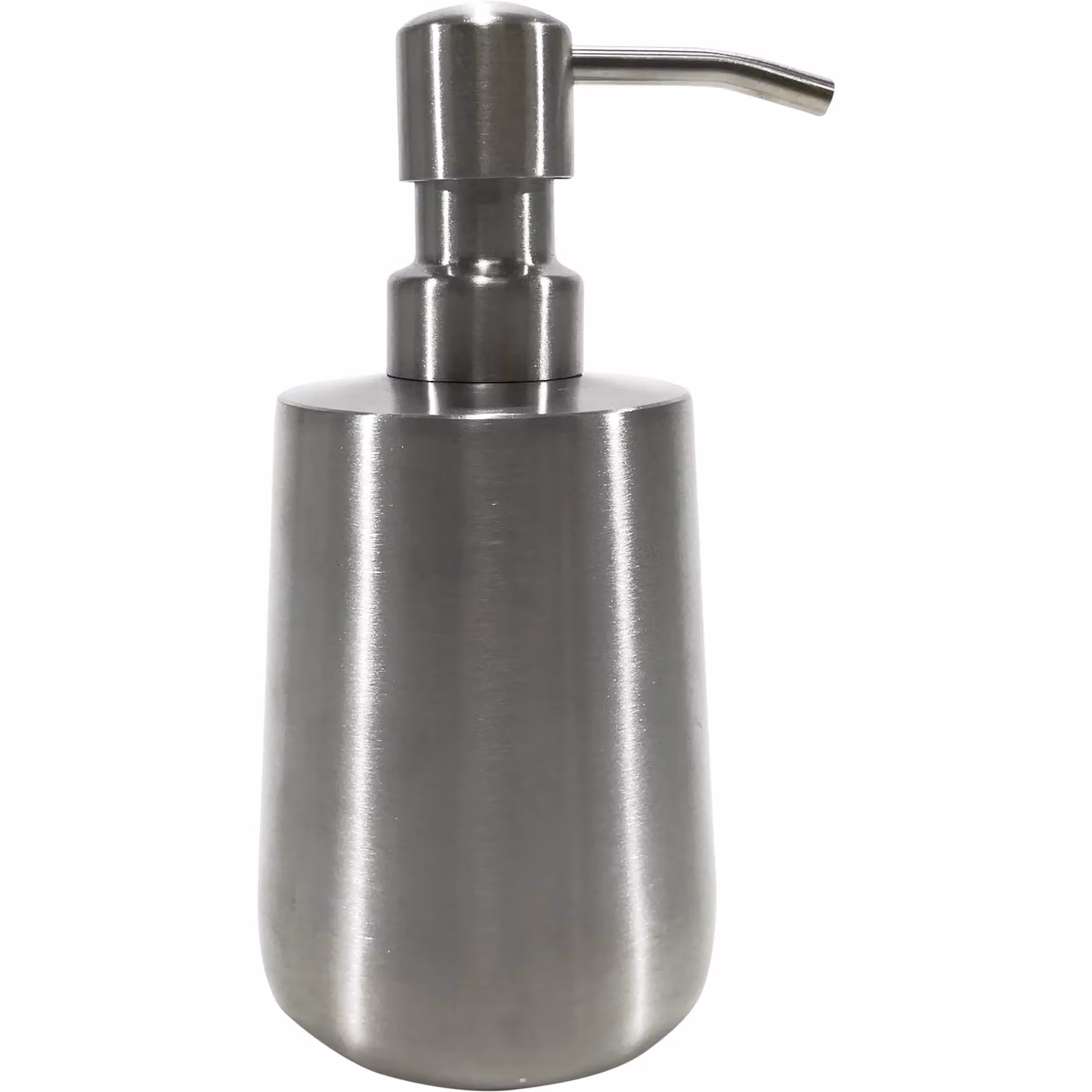 Dispenser ricaricabile per sapone liquido Vestiamo Casa in acciaio inossidabile, colore argento, capacità 340 ml
