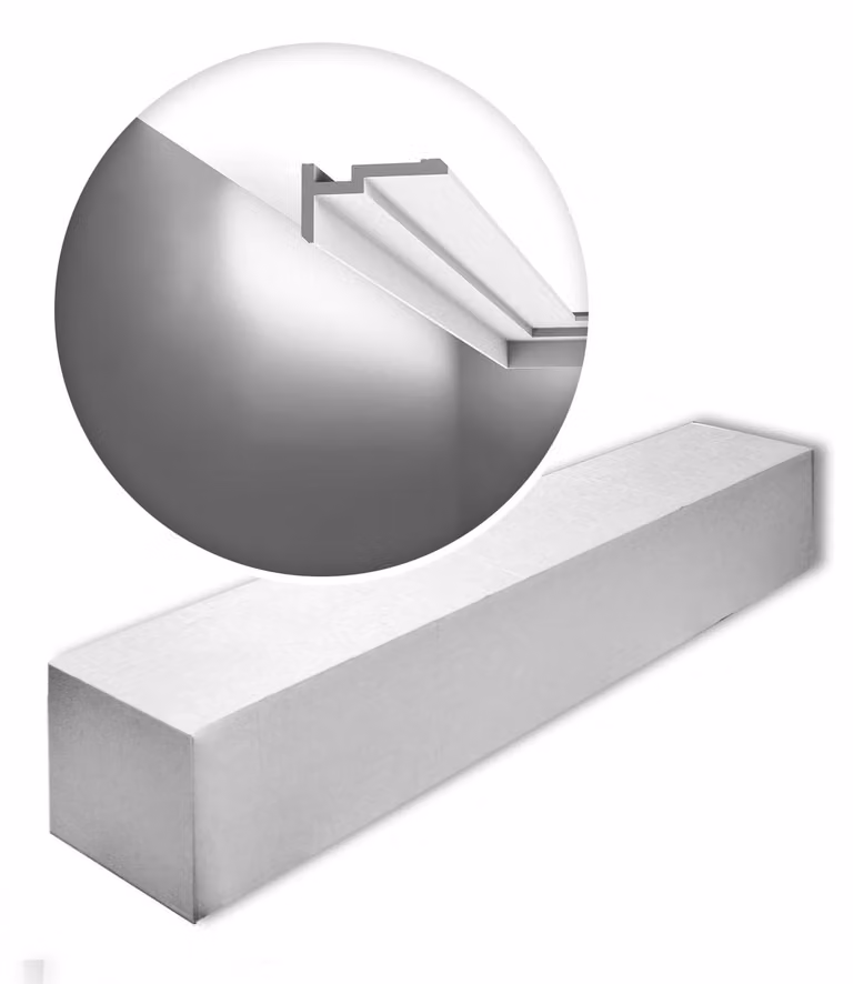 Orac Decor CX197-box MODERN U-STEPS1 Cartone con 12 strisce decorative Cornice per soffitto Illuminazione indiretta stile moderno colore bianco | 24 m