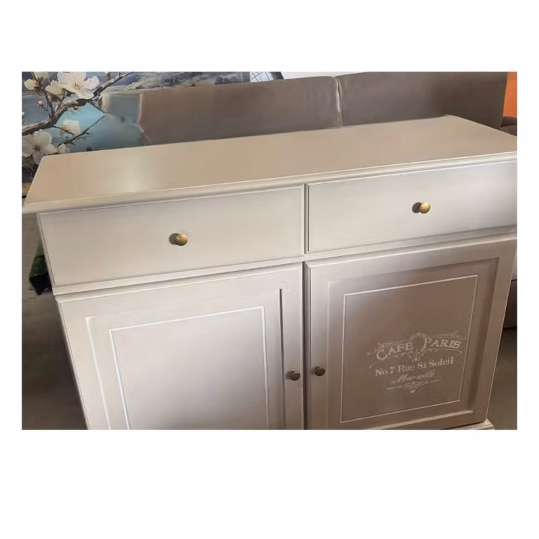 Credenza shabby chic in legno con 2 porte e 2 cassetti Mobili 2G L/P/H: 110 x 35 x 100 cm