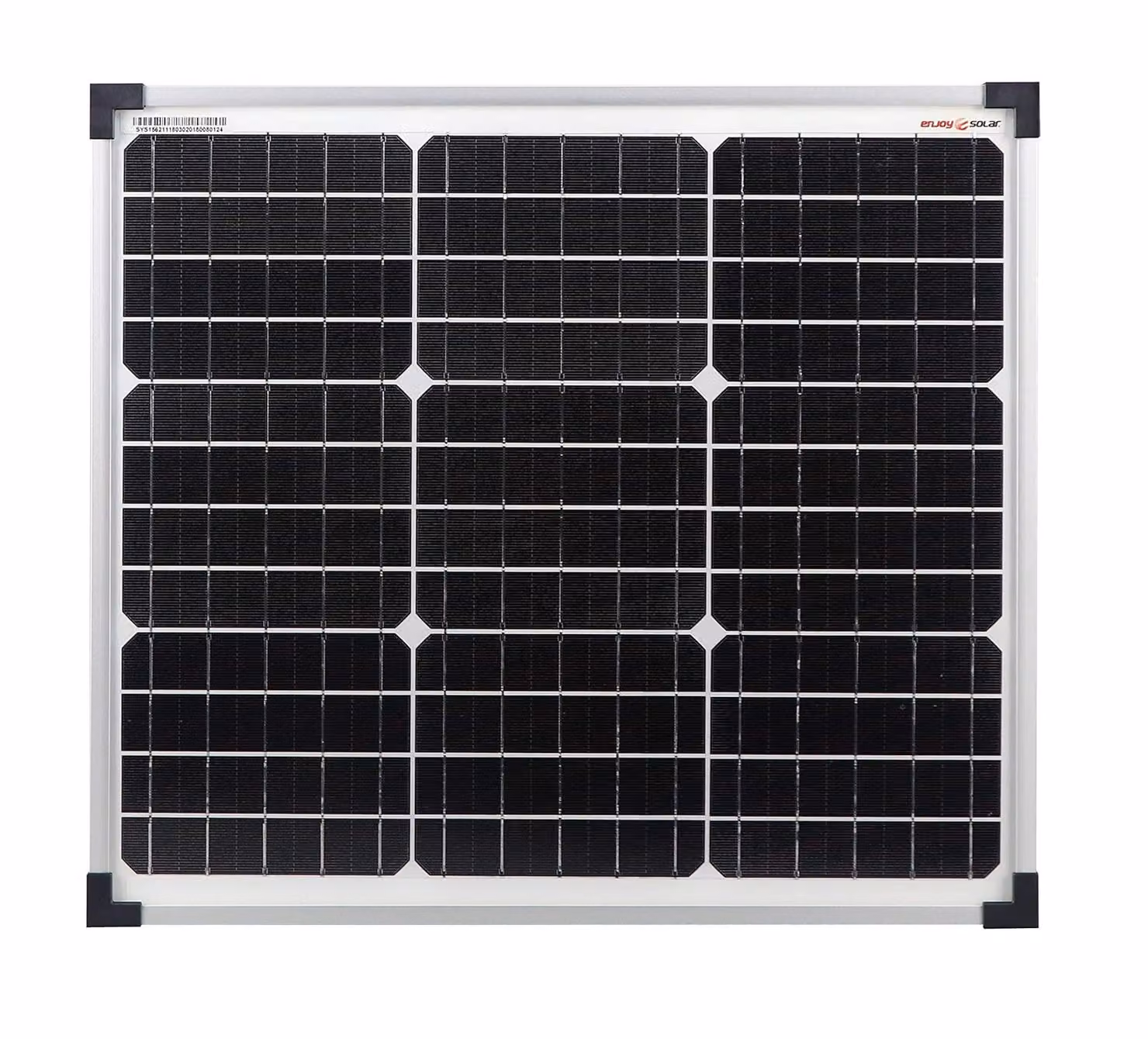 Pannello solare enjoy solar® Modulo solare monocristallino classico 30W 12V (cornice argentata), IVA 0%