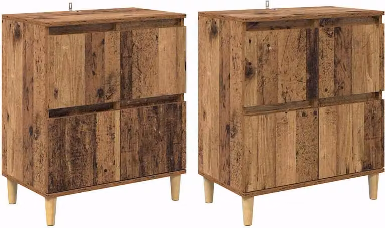 Sideboards 2 pcs Legno vecchio 60 x 35 x 70 cm