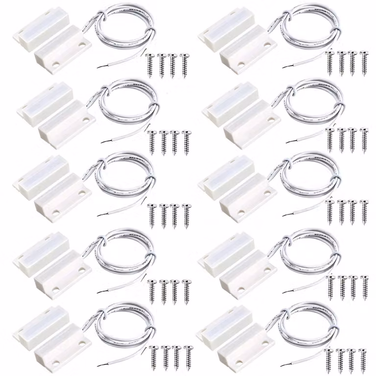 10 coppie di sensori magnetici cablati per porte e finestre