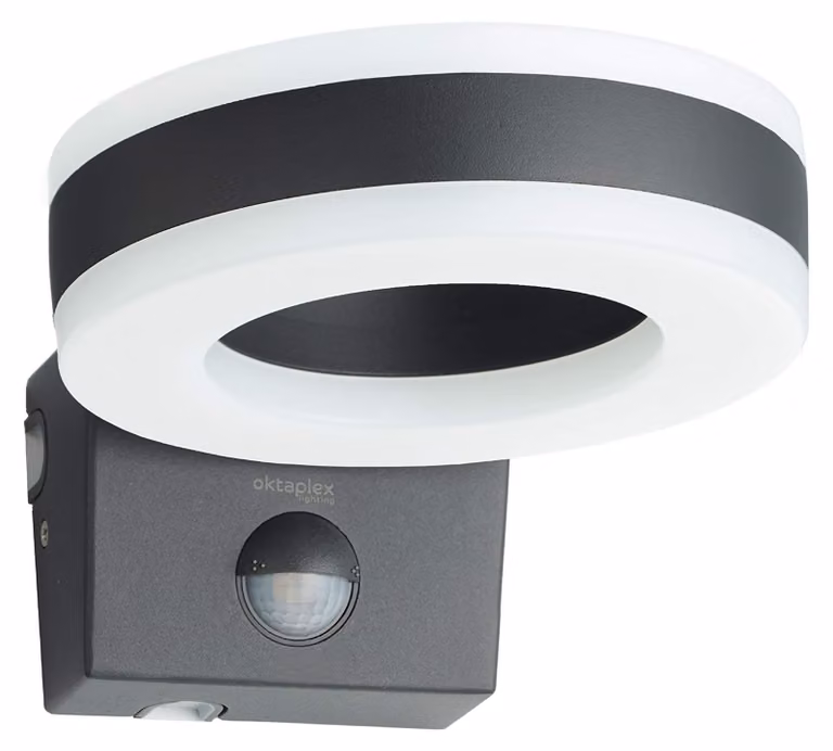 Lampada da parete esterna a LED Porto Motion, 15W, luce direzionale verso l'alto e verso il basso, 3000K, grado di protezione IP65, colore antracite
